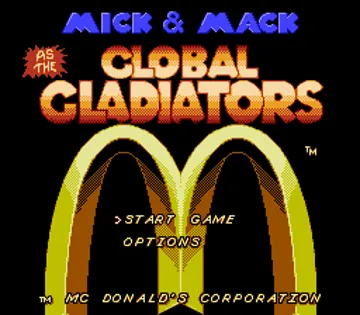 Mick & Mack as the Global Gladiators (USA) (Proto) (1993-05-28) (Alt) screen shot title